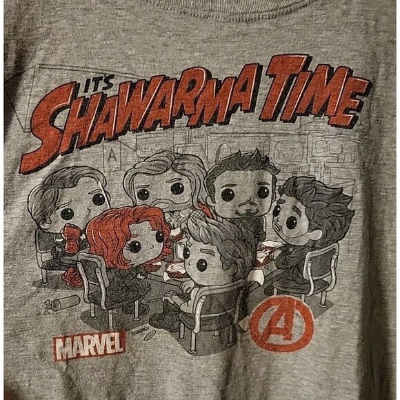 Funko Pop Avengers It's Shawarma Time Marvel Collectors Corp T-Shirt L Preowned - Picture 1 of 5